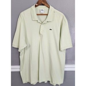 LACOSTE Polo Shirt Men Size 8 3XL Short Sleeve Light Green all cotton